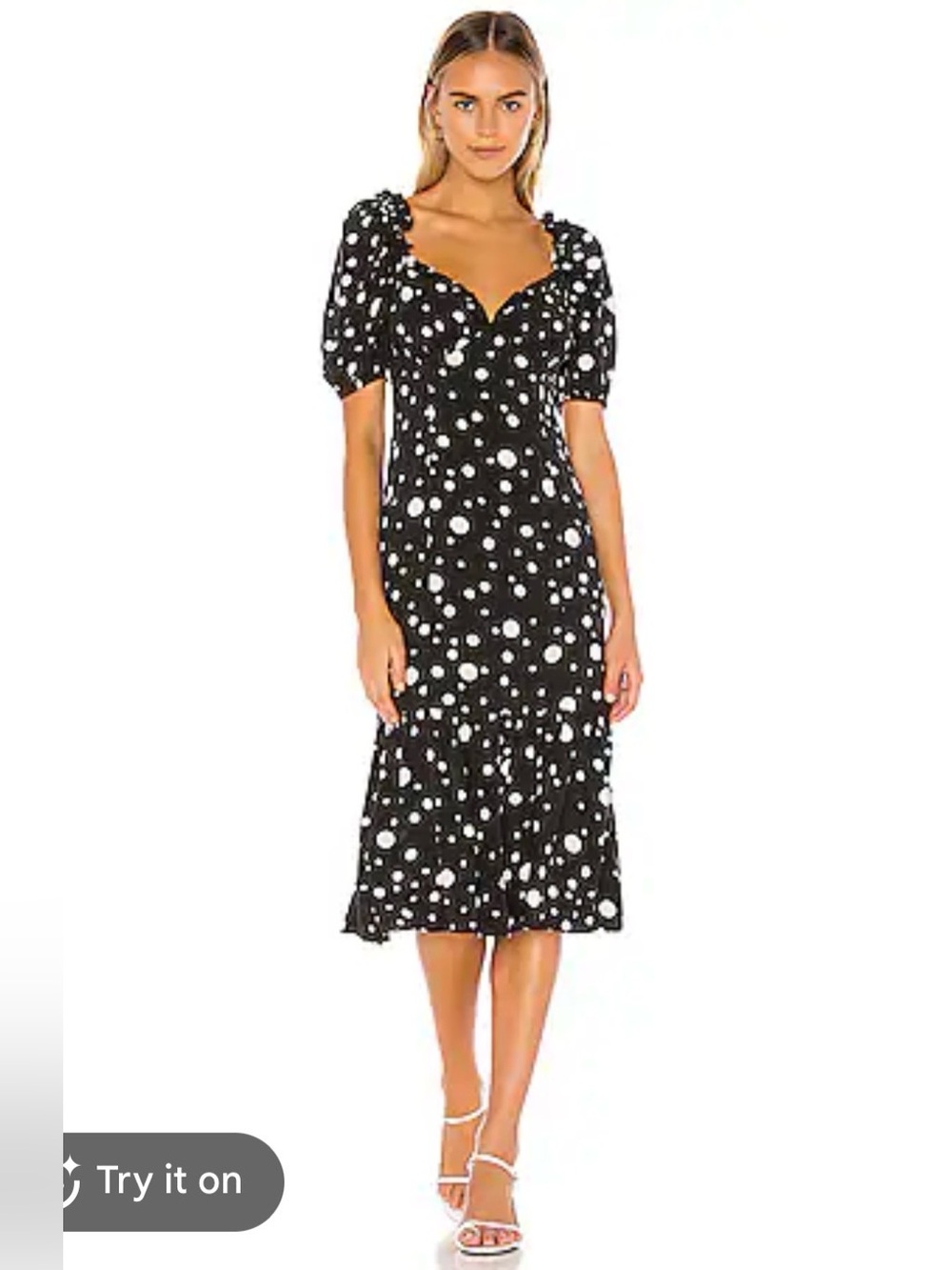 LOVERS + FRIENDS DENNIS POLKA DOT MIDI DRESS SIZE S